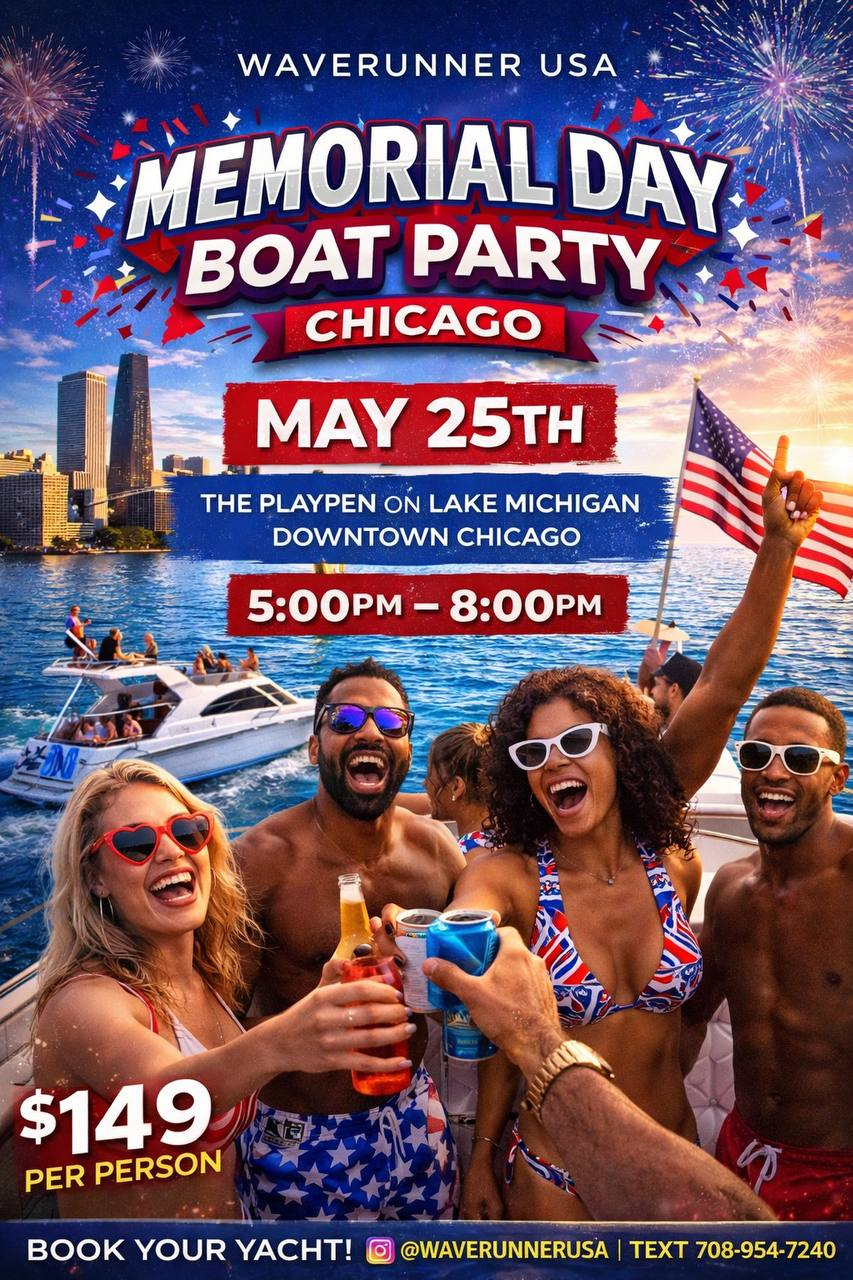 Waverunner USA Memorial Day Boat Party Chicago — May 25th flyer