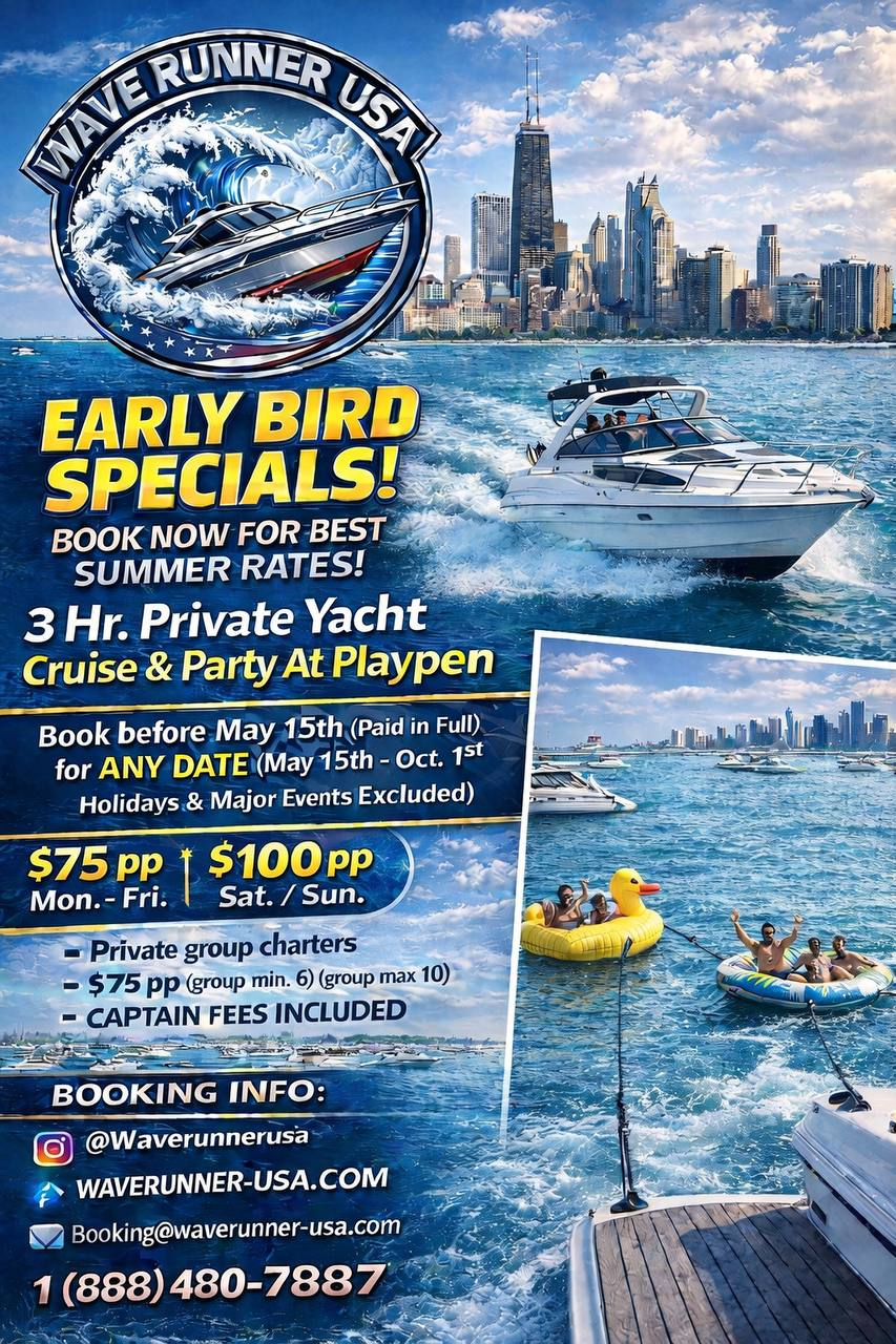 Waverunner USA Early Bird Specials — 3 Hour Private Yacht Cruise flyer